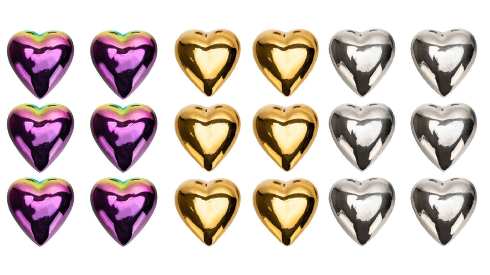 6 Piece Medium Ceramic Floating Heart Garden Decor
