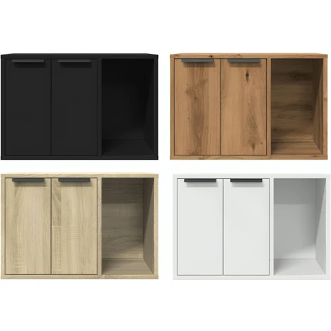vidaXL Engineered Wood 80 x 50 x 45cm Cat Litter Box Enclosure