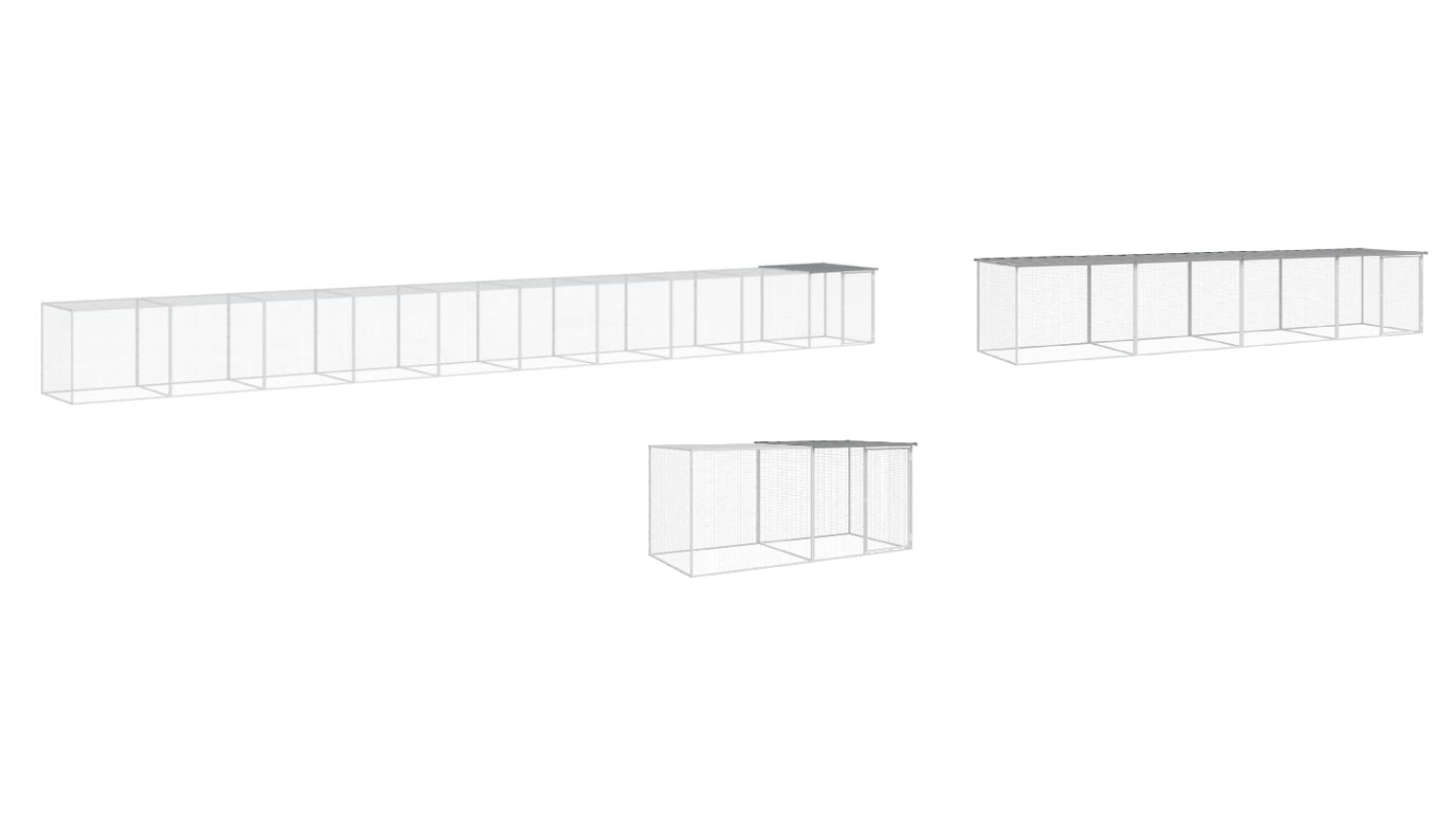 vidaXL Galvanised Steel Light Grey Chicken Cage with Roof and Door