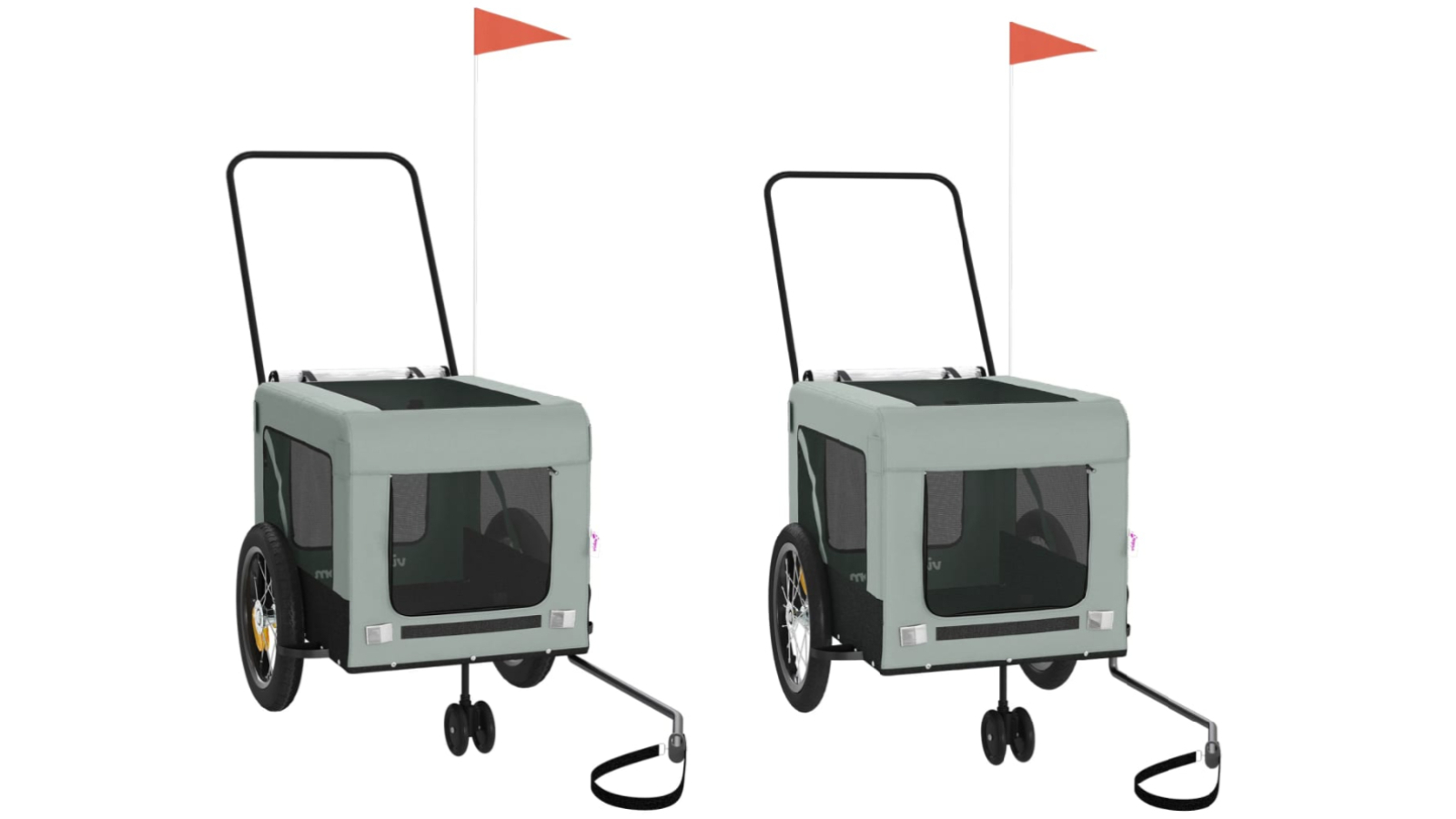 vidaXL Oxford Fabric and Iron Grey/Black Pet Bike Trailer