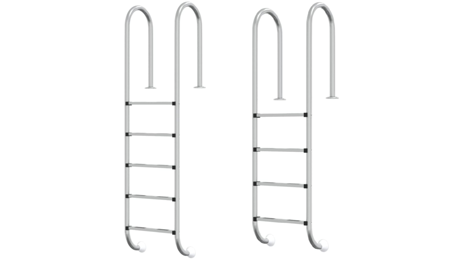 vidaXL 304 Stainless Steel Silver Pool Ladder