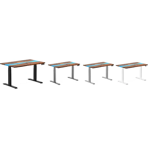 Desky Pheasantwood Blue River Dual Resin Hardwood Sit Stand Desk
