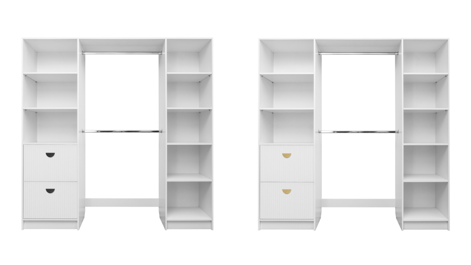 European Cabinetry White Hamptons Half Moon Basel Walk-in Wardrobe Kit