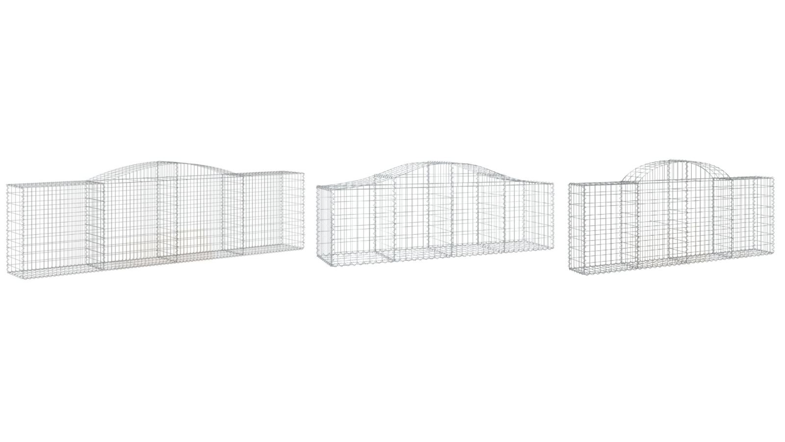 vidaXL 9 Piece Galvanised Iron Silver Arched Gabion Basket