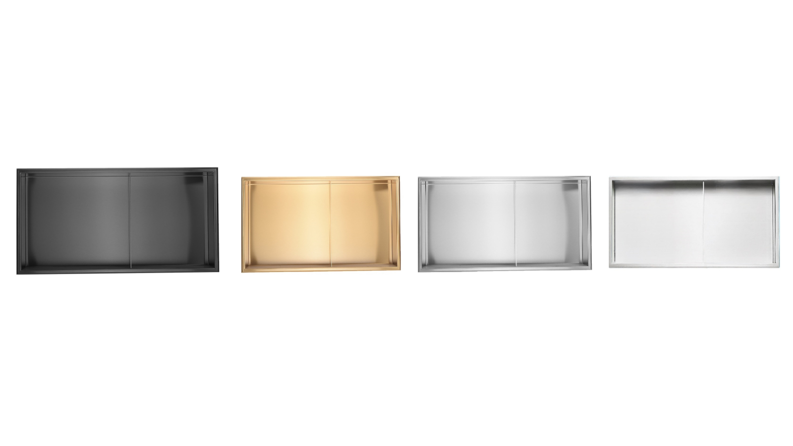 Brienz 64.1 x 33.6 x 10.1cm Shower Niche Double Shelf Organizer