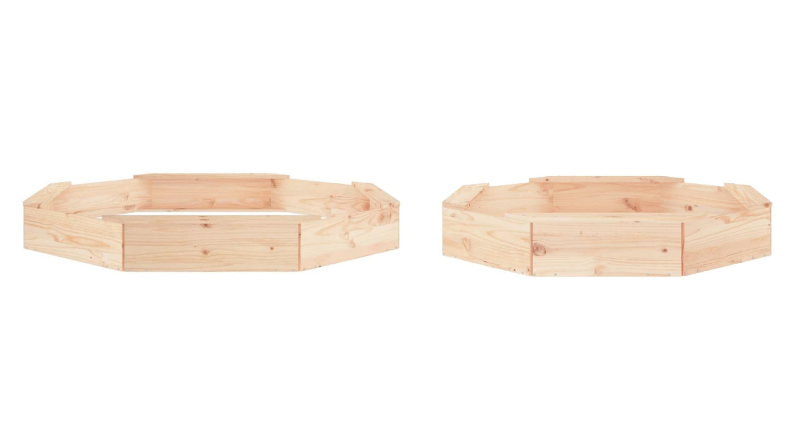 vidaXL Solid Pine Wood Octagon Sandbox with Seats