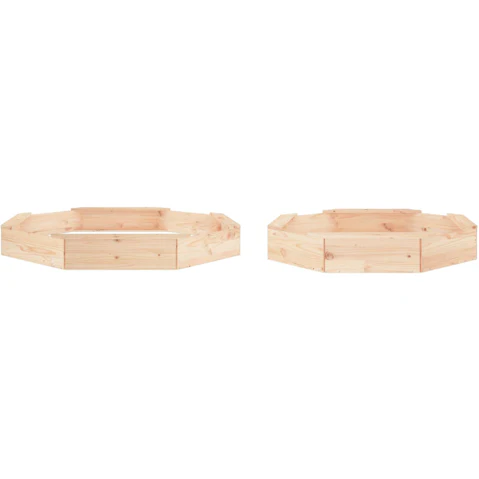 vidaXL Solid Pine Wood Octagon Sandbox with Seats