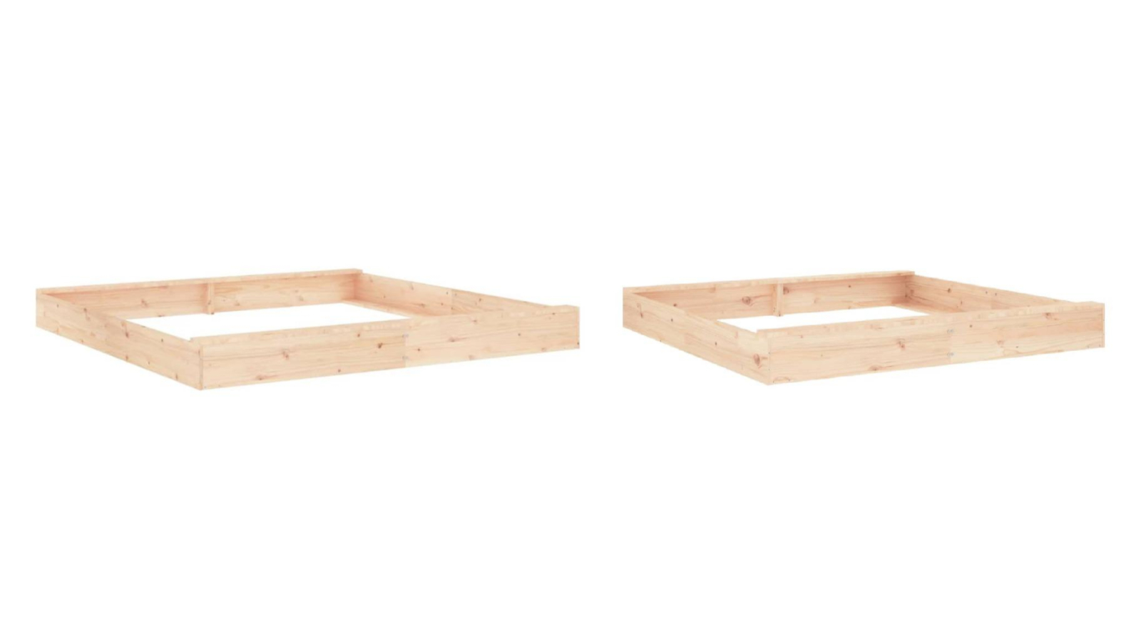 vidaXL Solid Pine Wood Square Sandbox with Seats