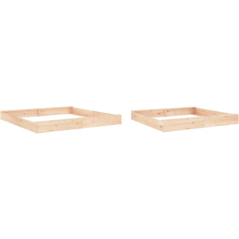 vidaXL Solid Pine Wood Square Sandbox with Seats