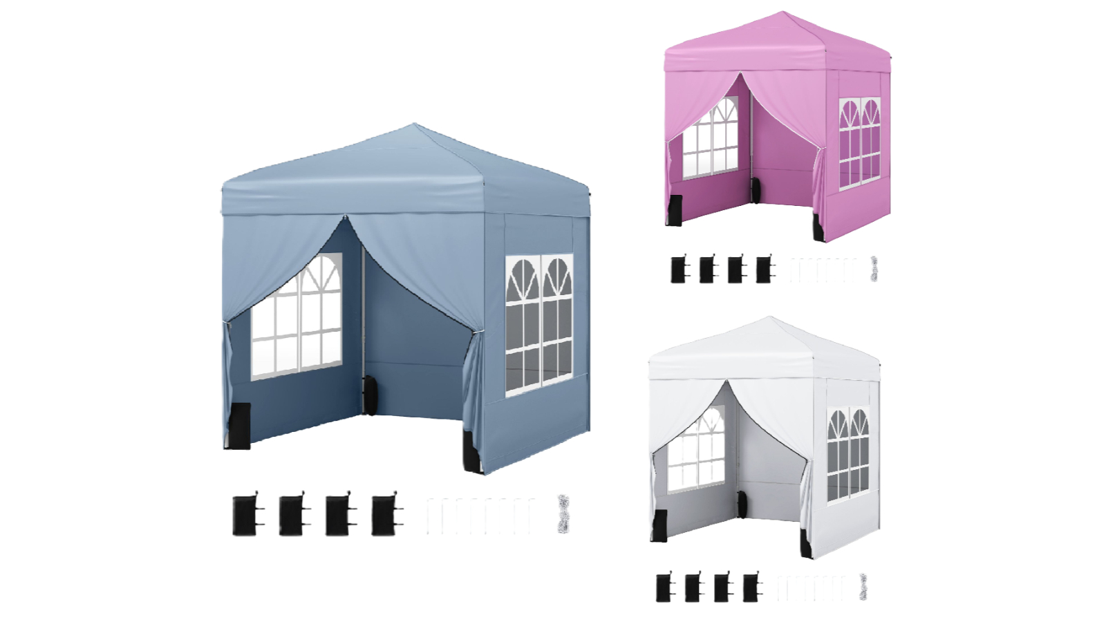 Costway 2 x 2metre Pop-Up Canopy Tent with 4-Sidewall Wheeled Bag