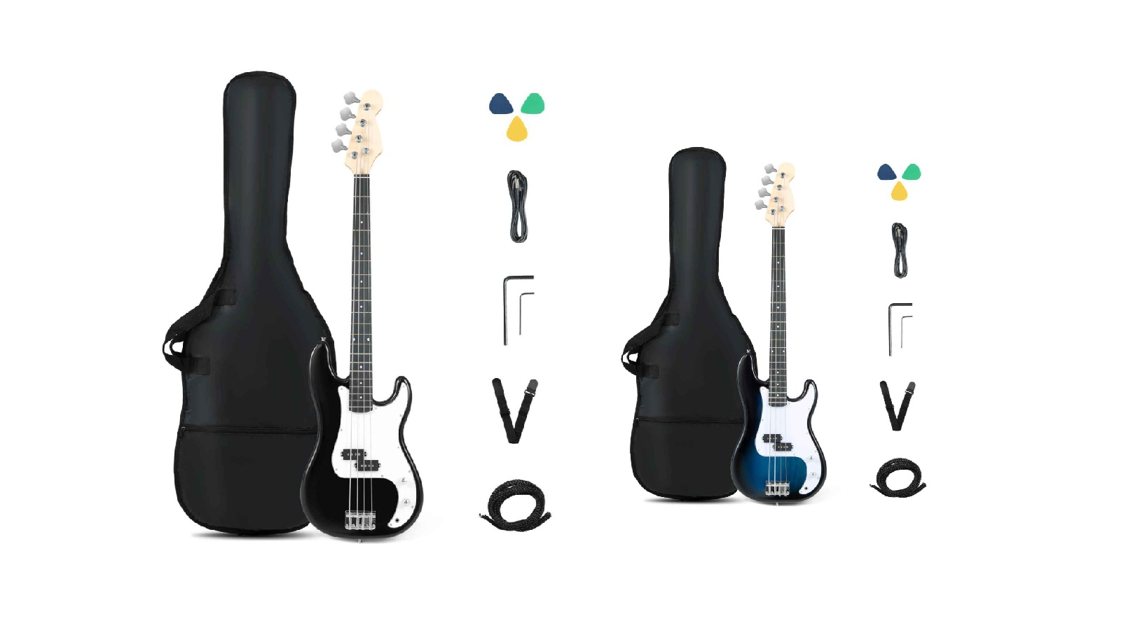 Costway 4-Strings Electric Bass Guitar Beginner Kit with Pick and Gig Bag