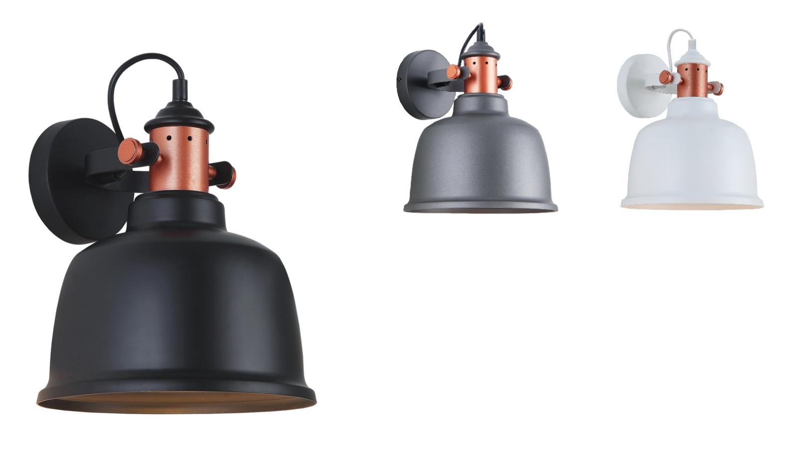 ALTA Adjustable Interior Bell Wall Light with Copper Highlight