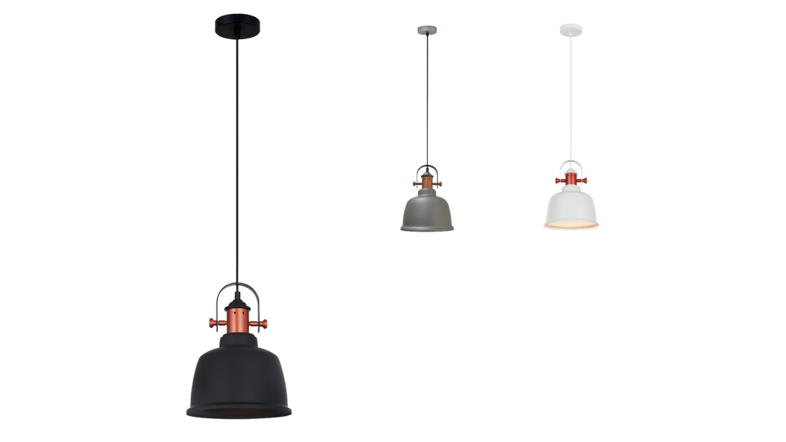 ALTA Industrial Bell Pendant Light with Copper Highlight
