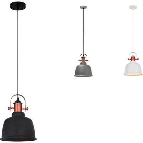 ALTA Industrial Bell Pendant Light with Copper Highlight
