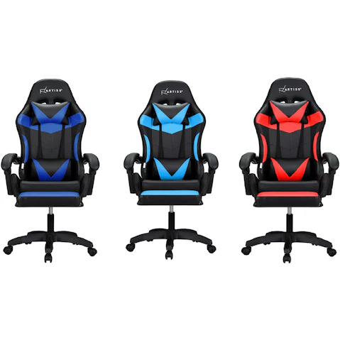 Artiss 6 Point Massager 7 LED Footrest Gaming Office Chair
