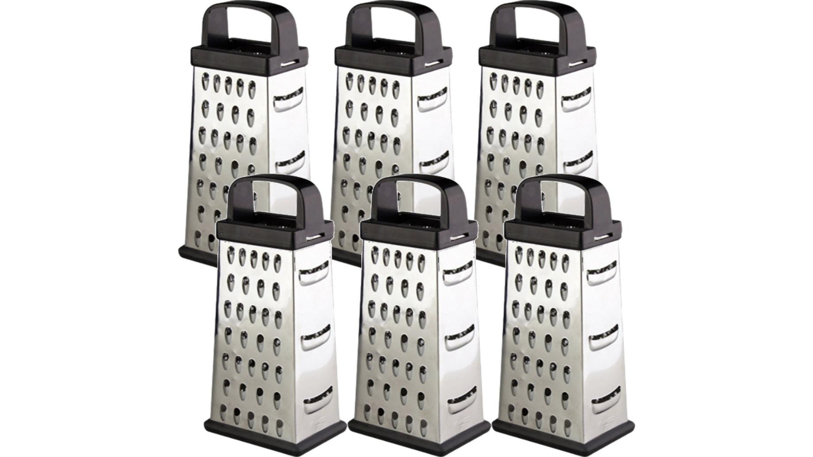 Connoisseur 4-Sided Stainless Steel Vegetables Fruit Cheese Grater - Pack of 6