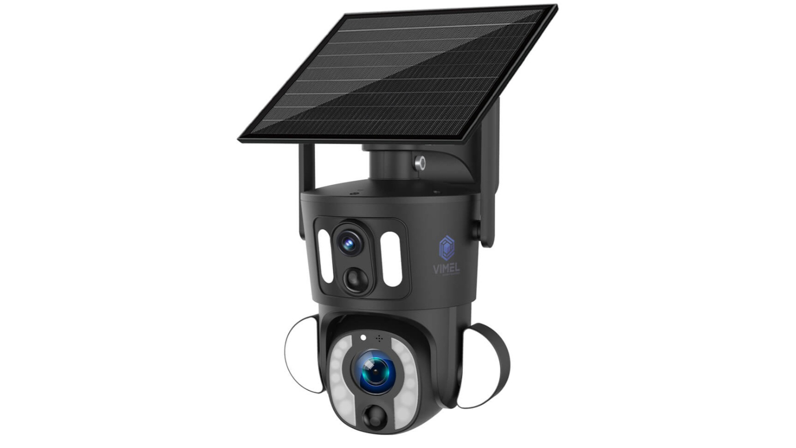 Vimel 360 View WiFi Solar-Powered Battery 2 Cams Security Camera