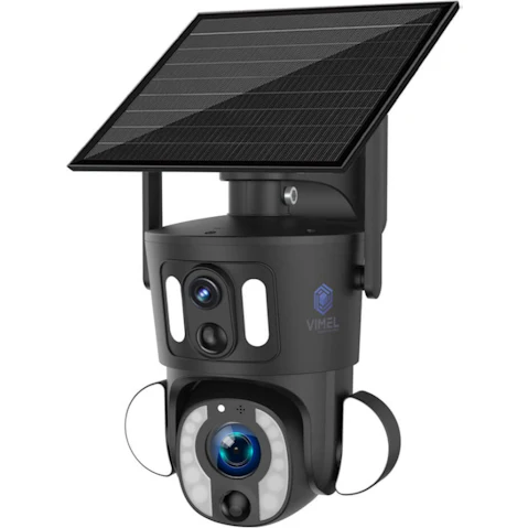 Vimel 360 View WiFi Solar-Powered Battery 2 Cams Security Camera