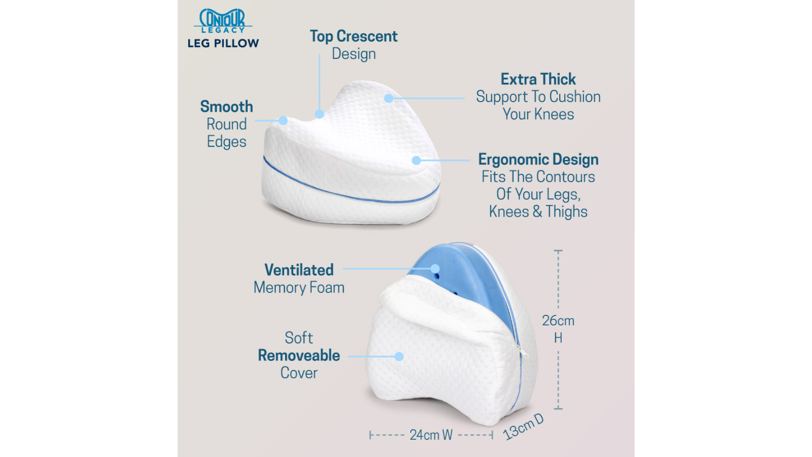 As Seen on TV Pack of 2 Contour Legacy Leg Pillow Harvey Norman