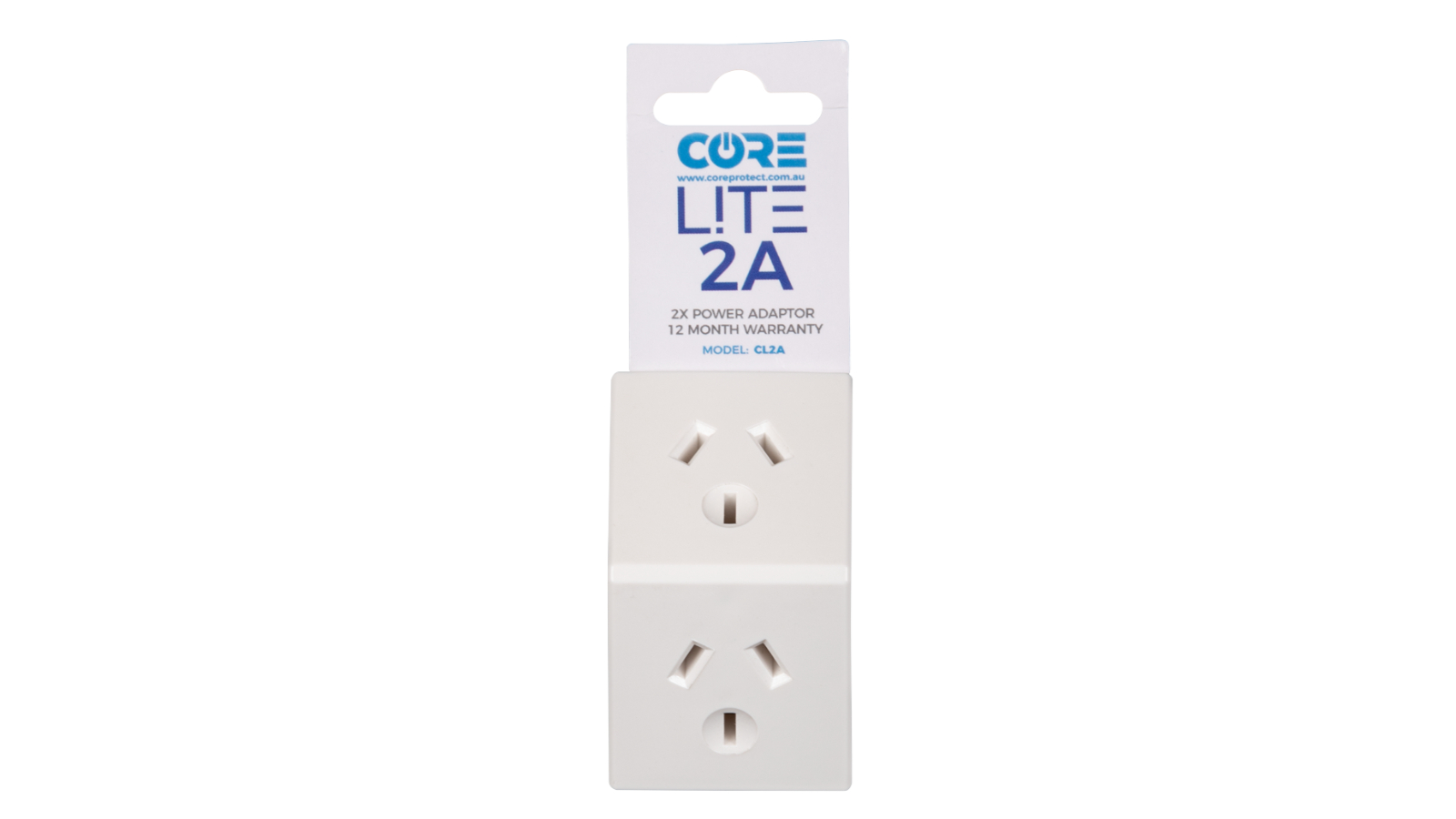 Thor Core Lite 2A Triangle Double Adaptor - White