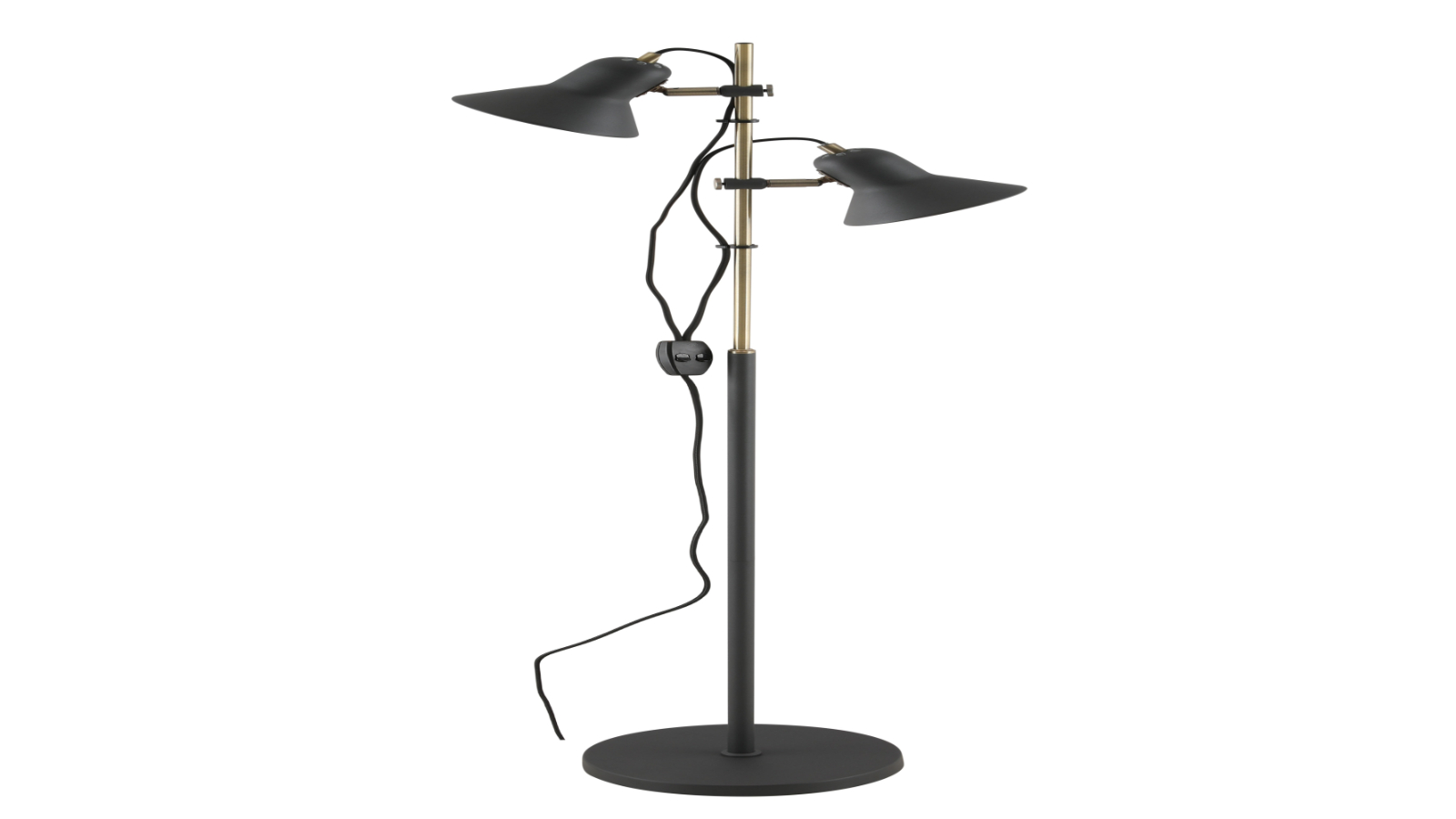 Pretty & Practical Uppsala Dark Grey Antique Brass 2-Light Floor Lamp