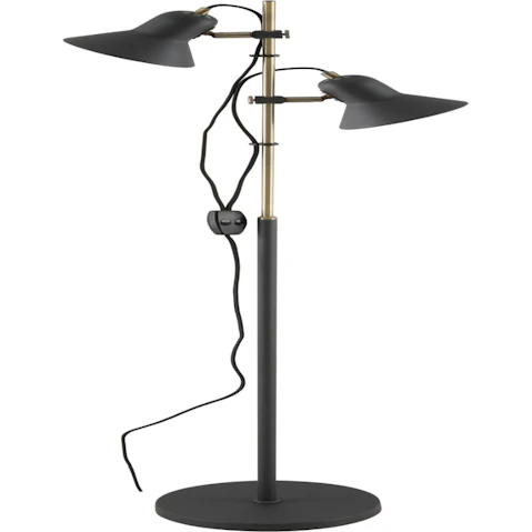Pretty & Practical Uppsala Dark Grey Antique Brass 2-Light Floor Lamp