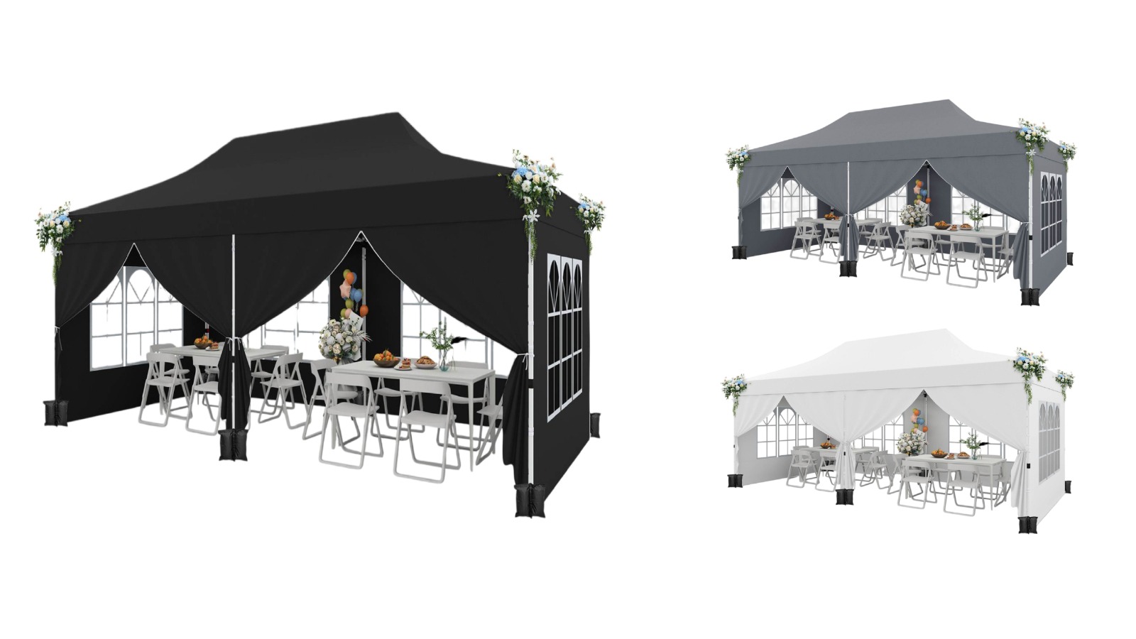 Costway 3 x 6m UPF50+ Pop-Up Marquee Party Gazebo with Carrying Bag