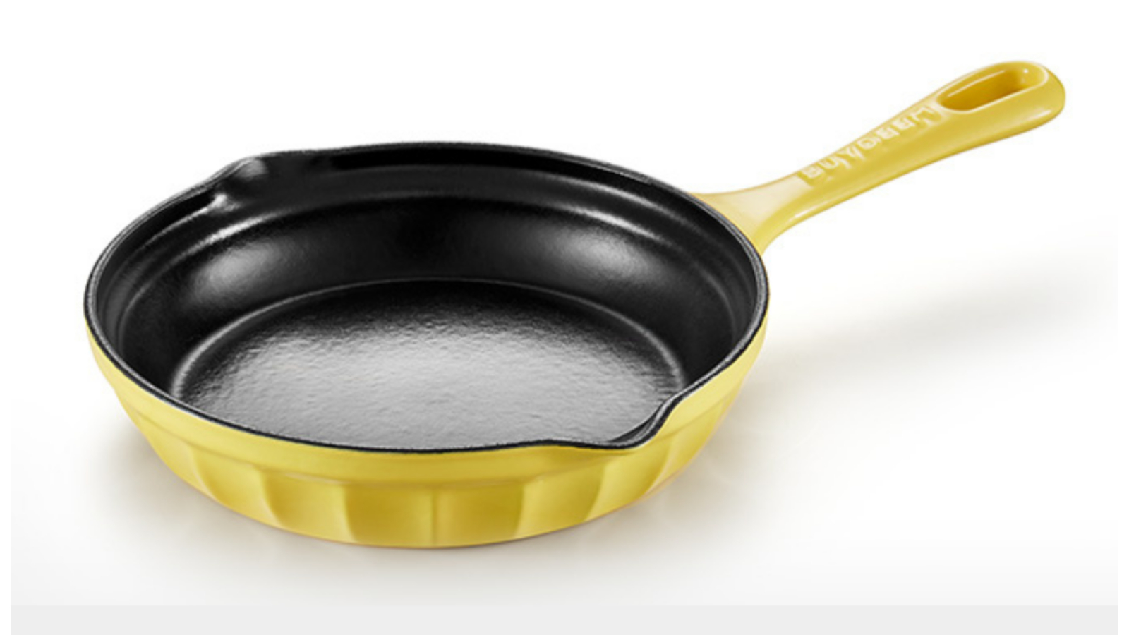 BUYDEEM Enameled Cast Iron Breakfast Pan - Yellow