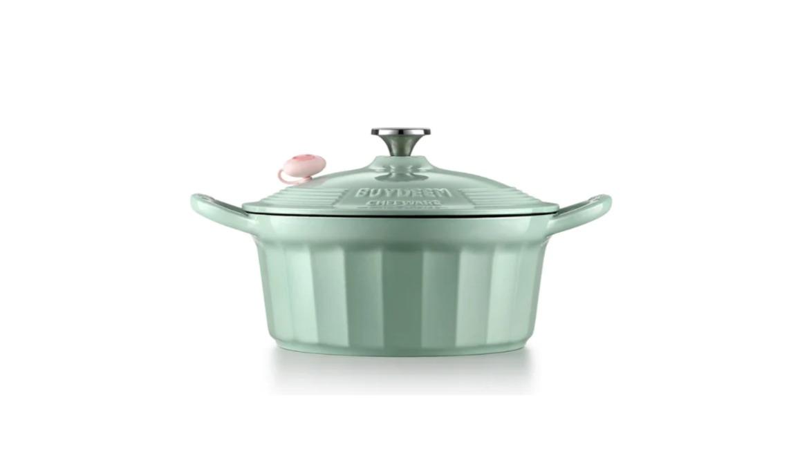 BUYDEEM CP551 Enameled Cast Iron Dutch Oven - Green