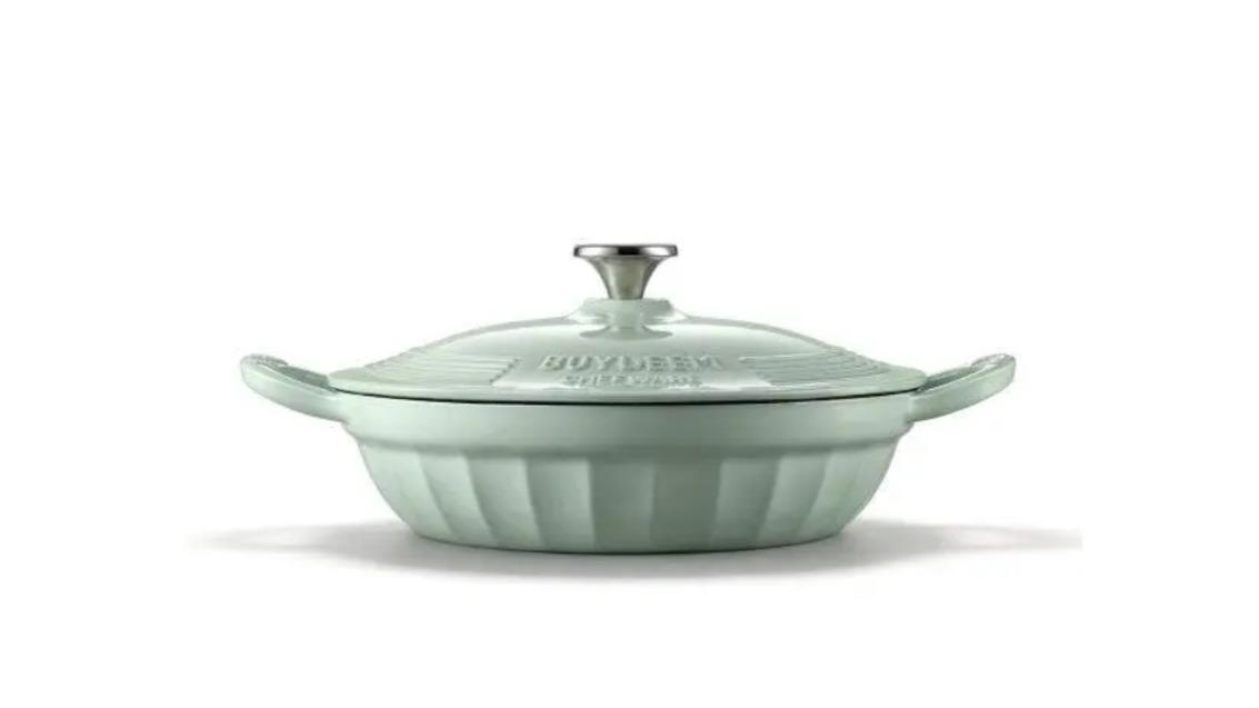 BUYDEEM CP581 Enameled Cast Iron Dutch Oven - Green