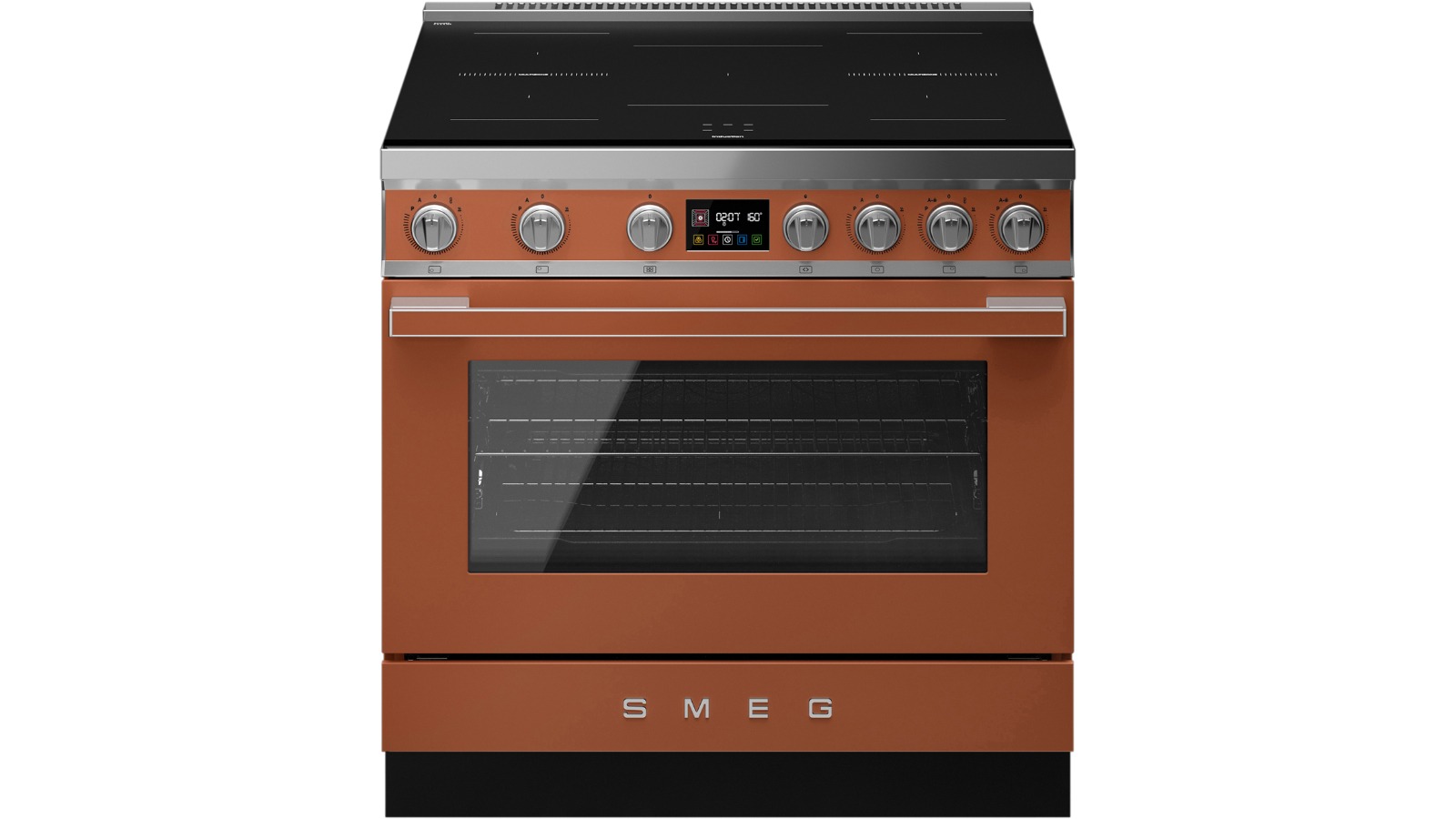 Smeg 90cm 5 Zone Portofino Induction Pyrolytic Cooker - Amber Clay