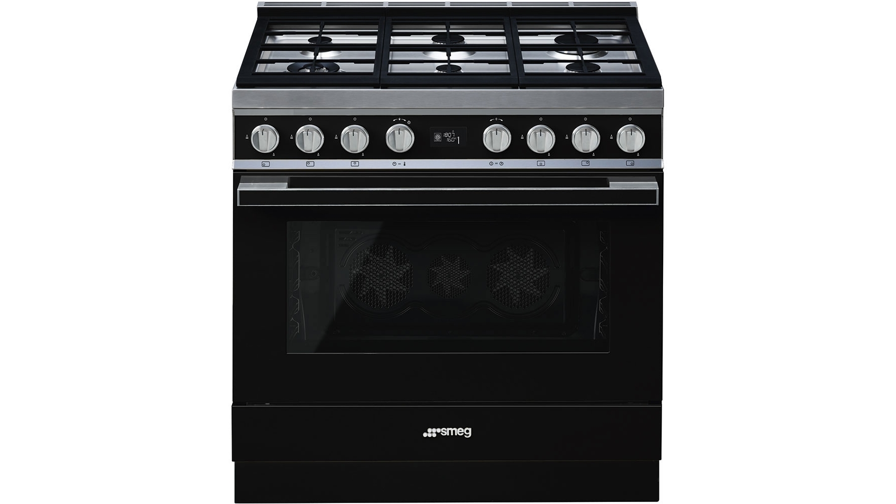Smeg 900mm Portofino Pyrolytic Freestanding Cooker - Black