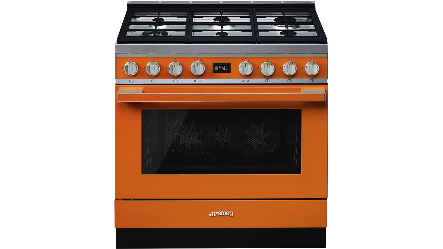 Smeg 900mm Portofino Pyrolytic Freestanding Cooker - Burnt Orange