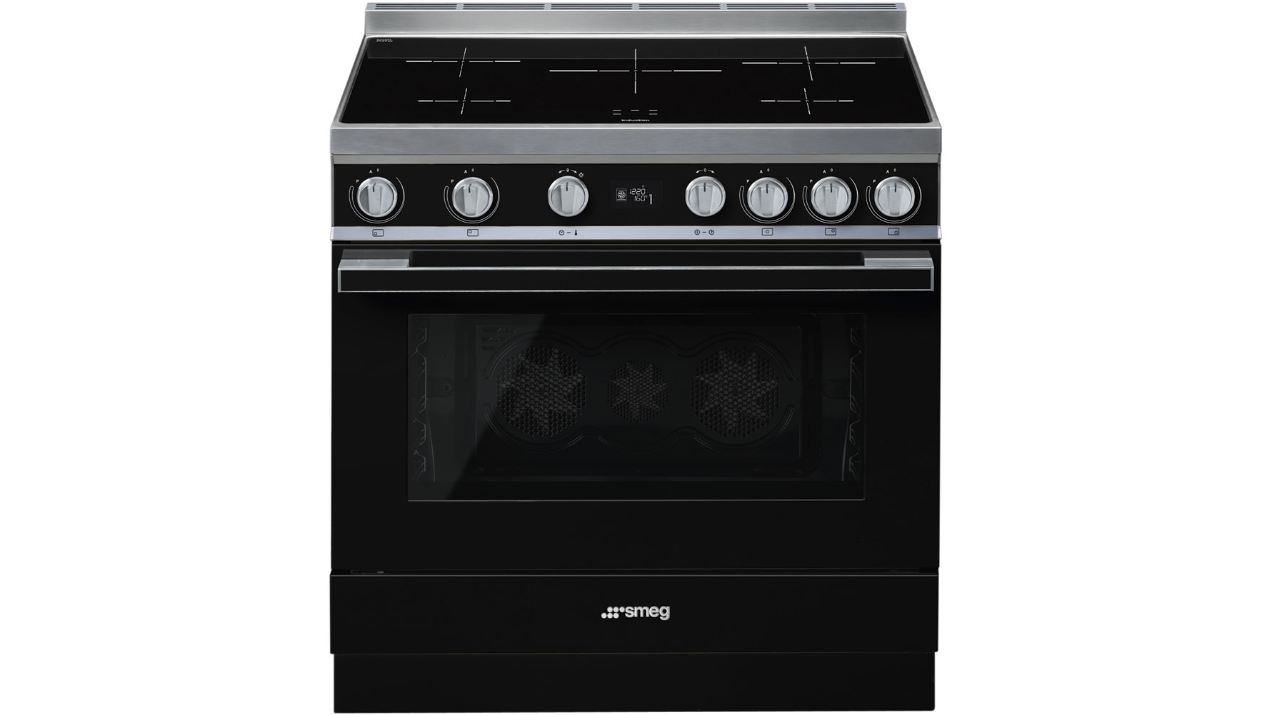 Smeg 900mm Portofino Induction Freestanding Cooker - Black