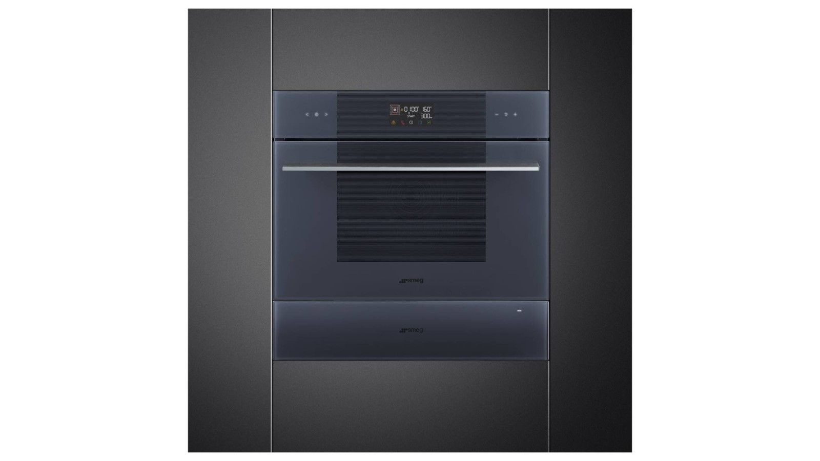 Smeg Linea 15cm Warming Drawer with Touch Controls Neptune Grey Harvey Norman