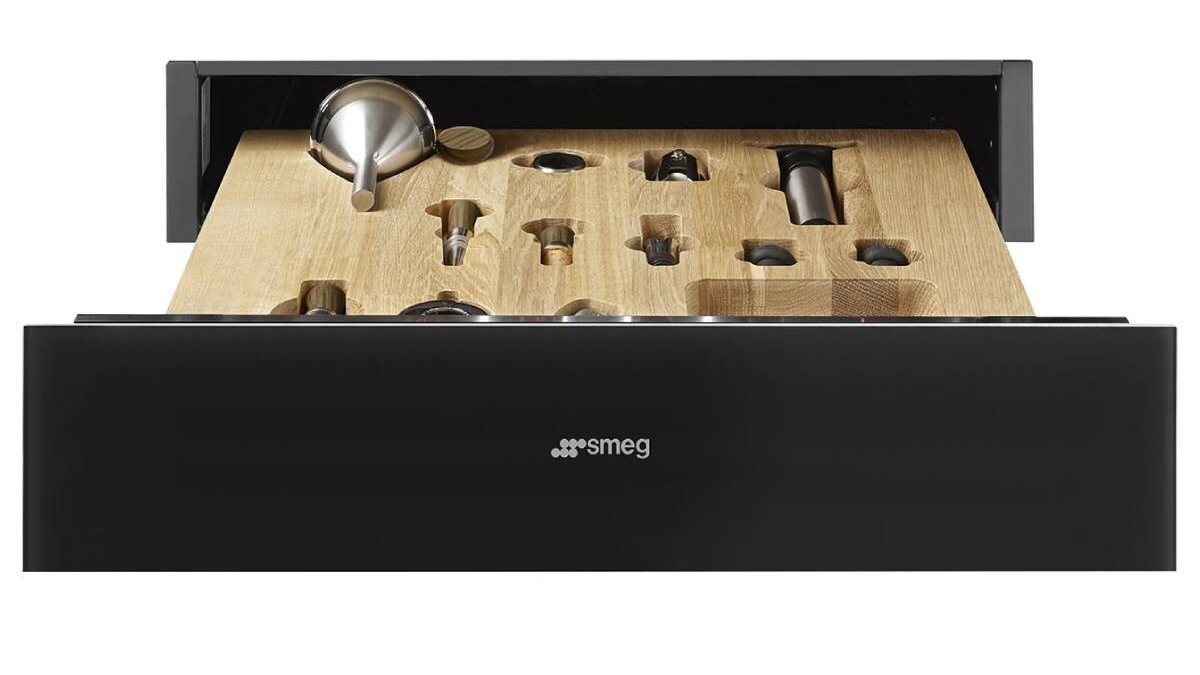 Smeg Linea 15cm Sommelier Drawer - Midnight Black