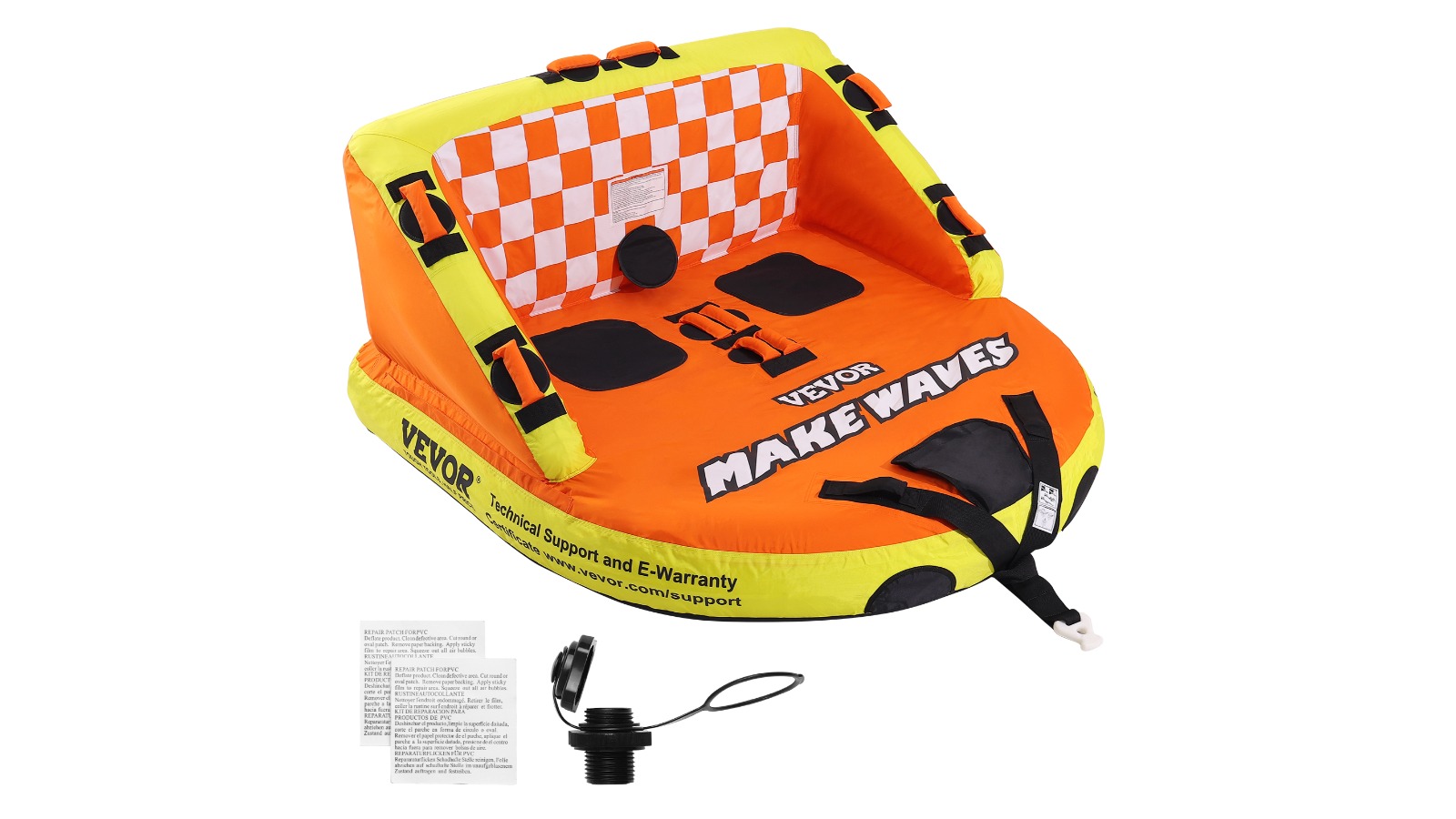 Vevor Inflatable Towable Tube with Deck Seat and Backrest