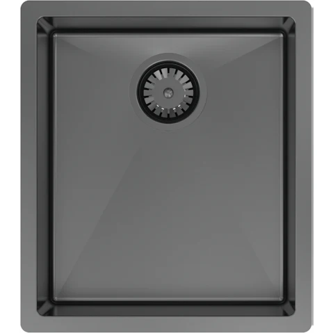Abey Piazza Single Bowl Undermount Sink - Black Pearl