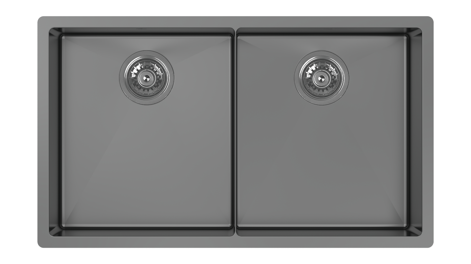 Abey Piazza Double Bowl Undermount Sink - Black Pearl