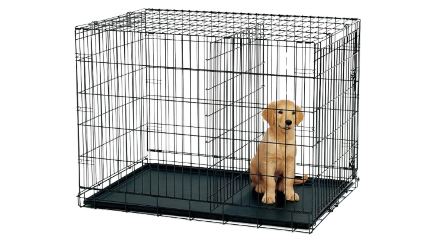 YES4PETS Collapsible Metal Crate Pet with Divider - 36inch