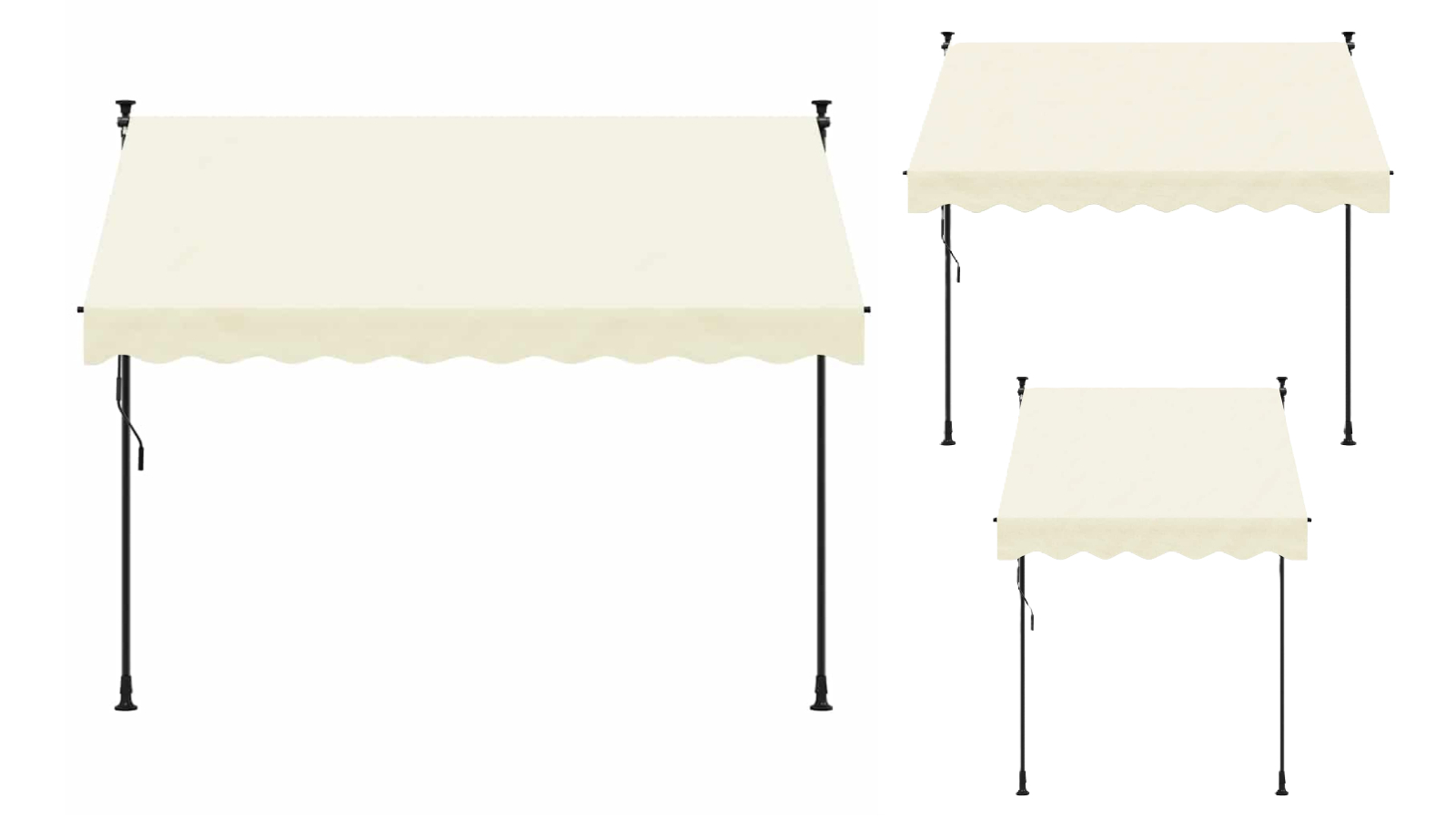 vidaXL Cream Retractable Fabric and Steel Awning