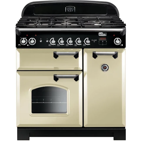 Falcon Classic 900mm Natural Gas Freestanding Upright Cooker - Cream/Chrome