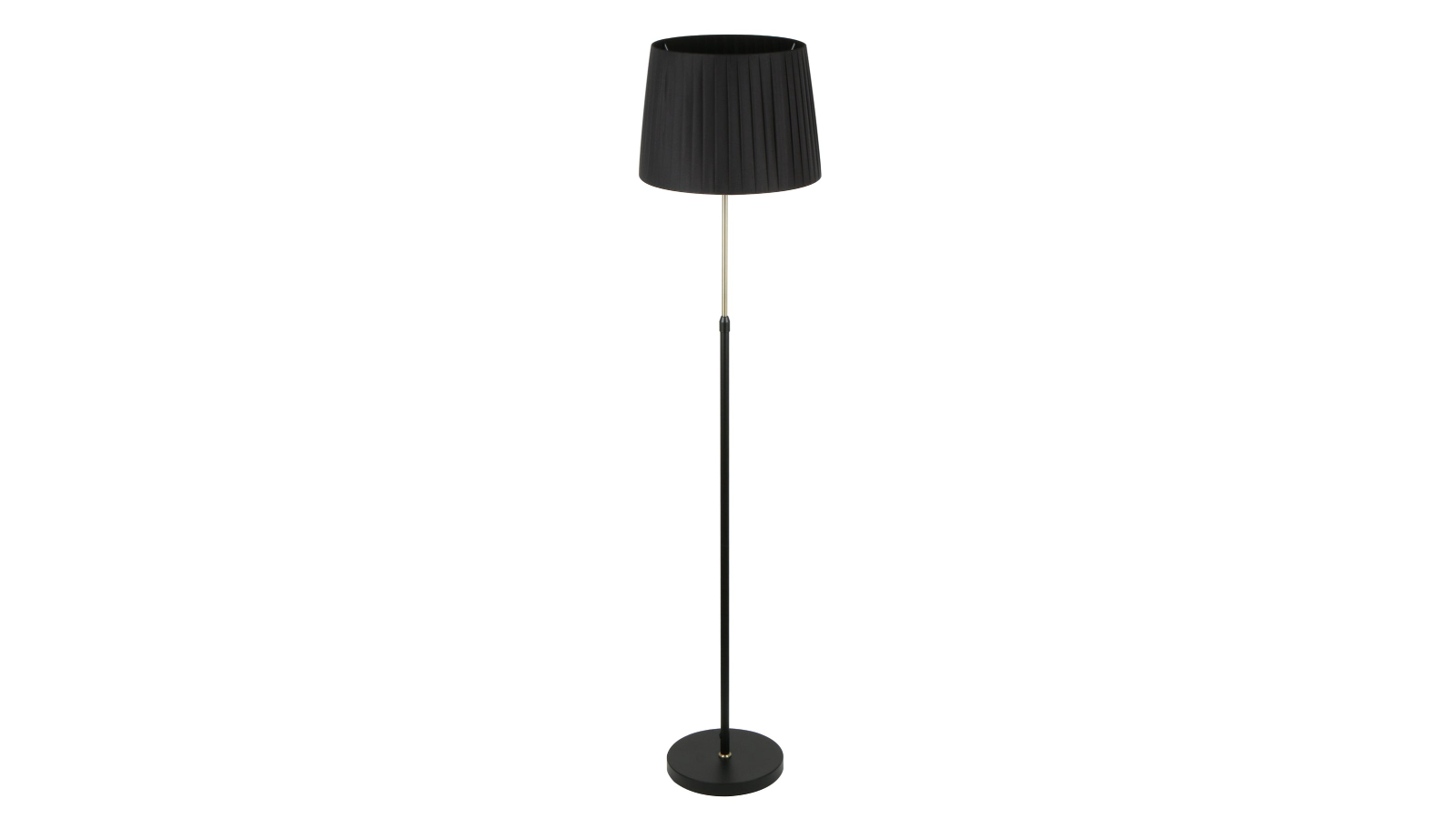 CLA Lighting Crecer Slanted Pleated Shade Floor Lamp - Anitque Brass/Black