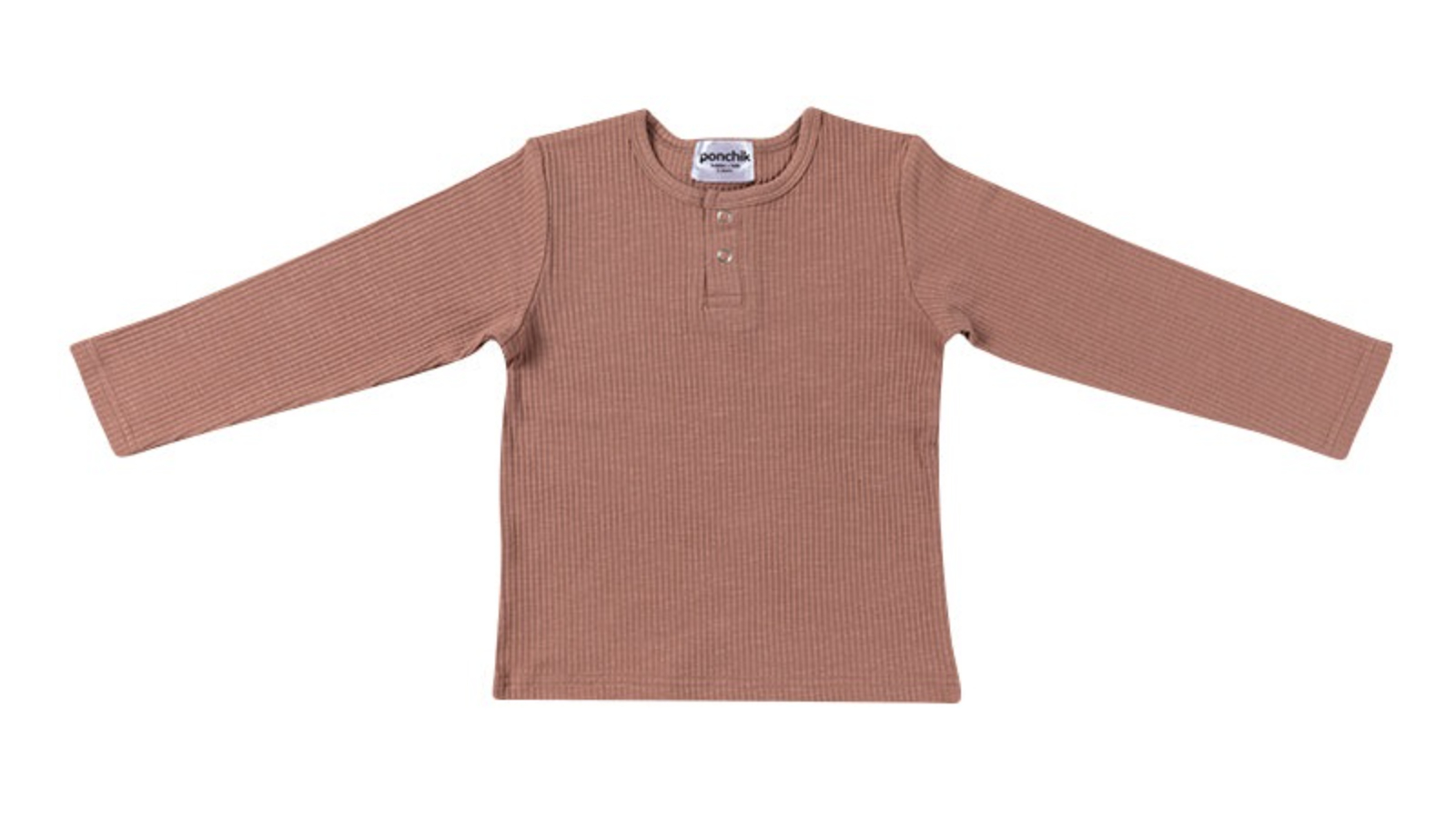 Ponchik Crepe Cotton Rib Henley T-Shirt