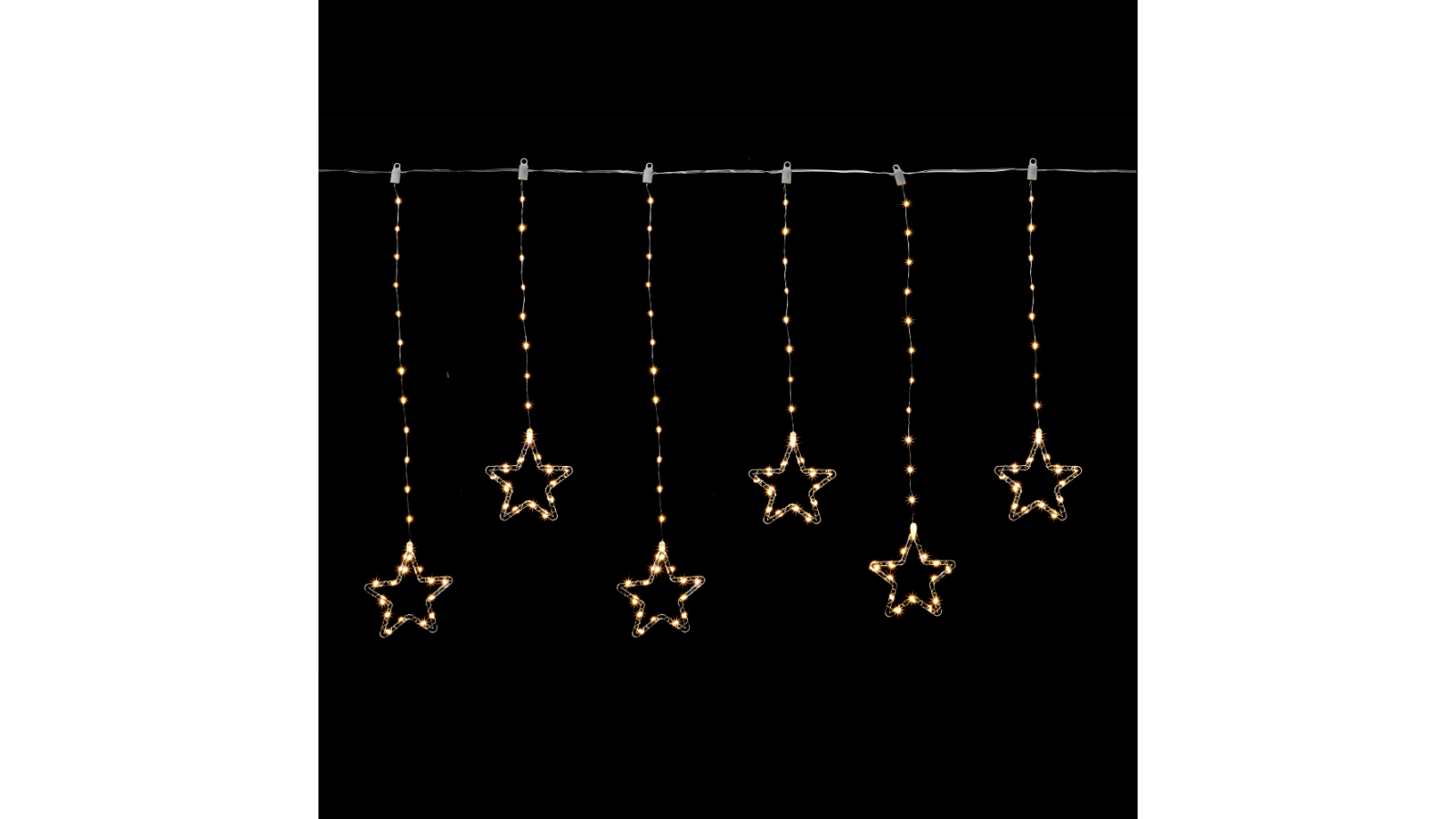 Lexi Lighting 200cm Waterfall Curtain with Stars - Warm White
