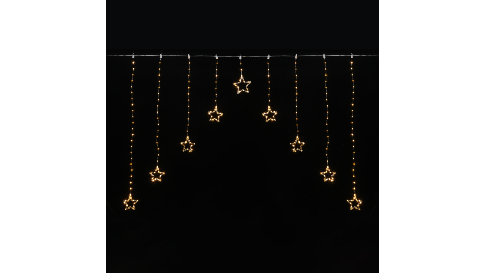 Lexi Lighting V-Shape Curtain with Stars - Warm White