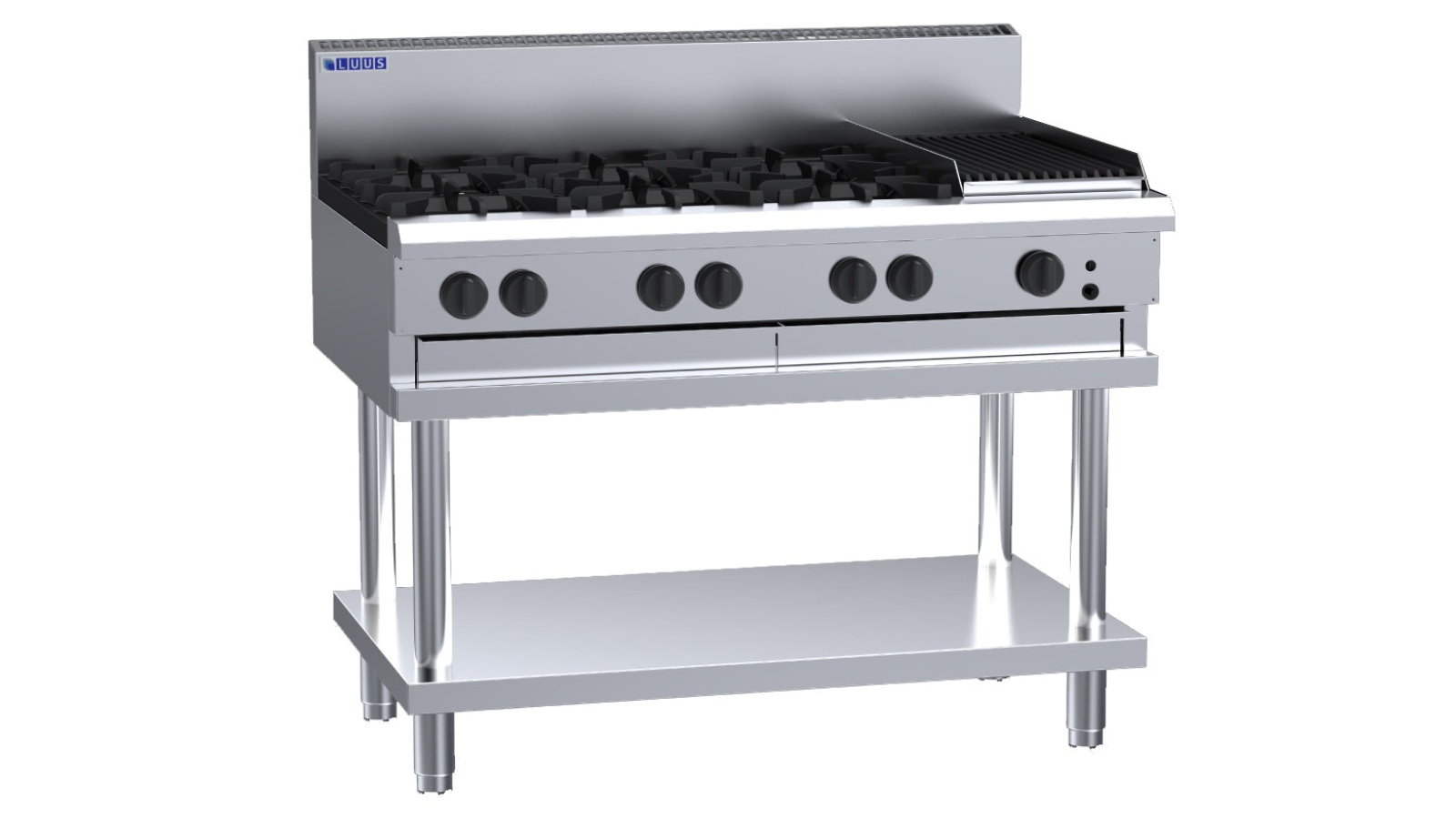 Luus CS-6B3C 6 Burner Chargrill Cooktop - 30cm
