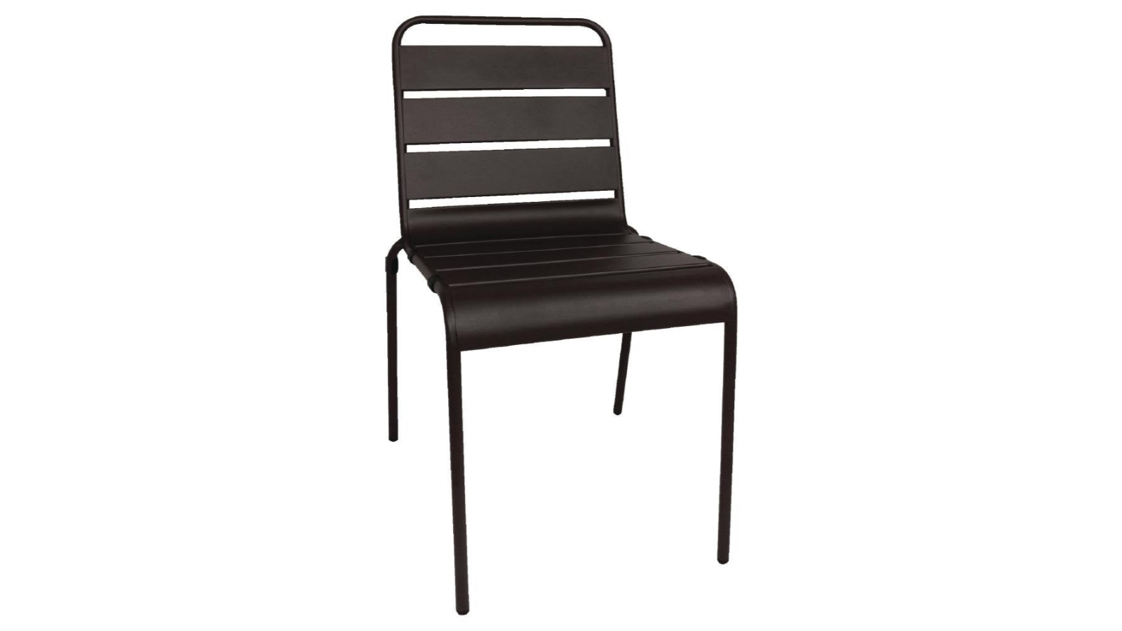 Bolero Pack of 4 Black Slatted Steel Side Cafe Chair