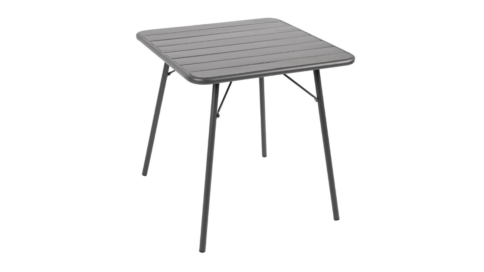 Bolero Grey Slatted Steel Square Table - 70cm
