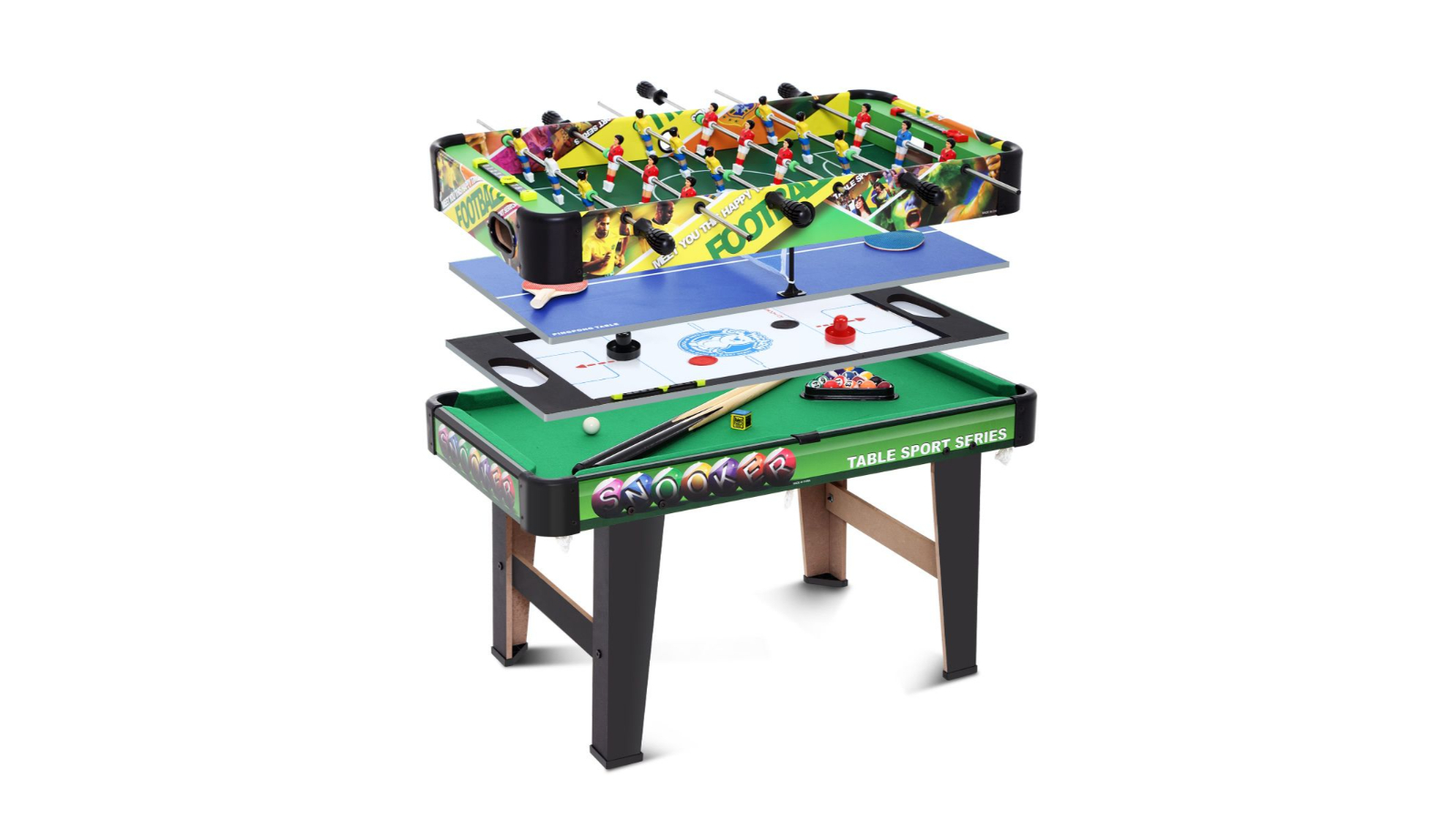 4-in-1 Air Hockey Pool Snooker Tennis Soccer Games Table 